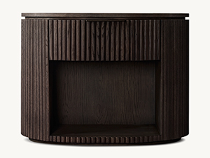 Byron Open Oak Nightstand;Solid Wooden Nightstand;European White Oak Nightstand