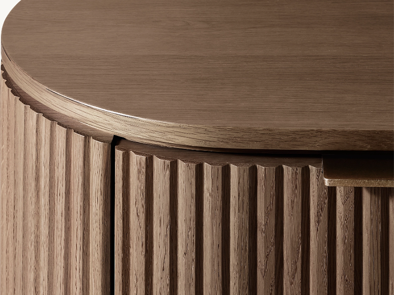 Striated Oak Nightstand;Wooden Nightstand With One Drawer;Byron Nightstand