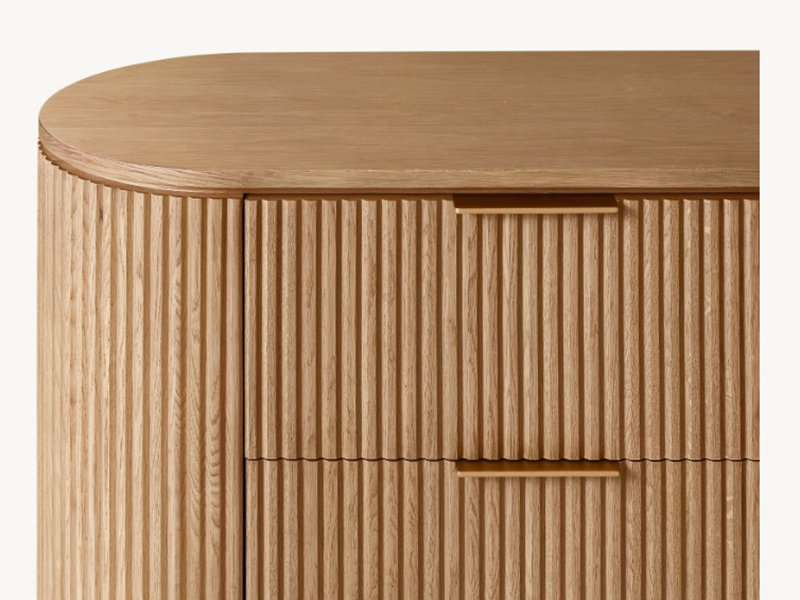 Dresser With 6 Drawers;Wooden Dresser;Oak Striated Dresser