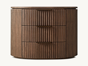 Striated Oak Nightstand;Wooden Nightstand With One Drawer;Byron Nightstand