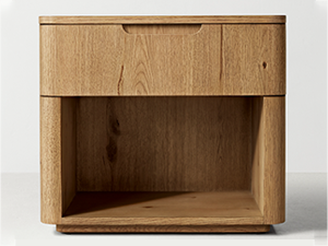 Nightstand With Groove;Custom Size Nightstand;Madero Oak Wooden Nightstand