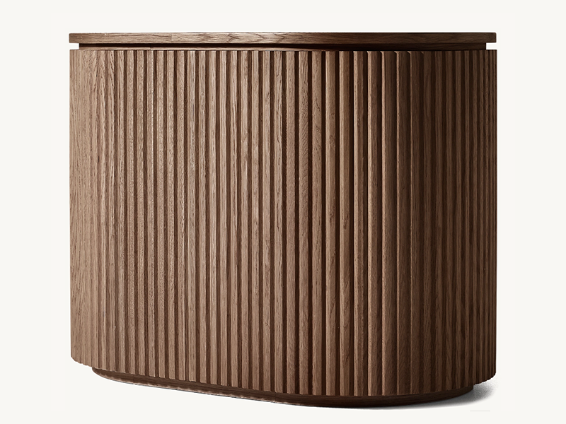 Striated Oak Nightstand;Wooden Nightstand With One Drawer;Byron Nightstand