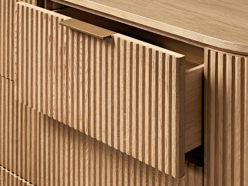 Dresser With 6 Drawers;Wooden Dresser;Oak Striated Dresser