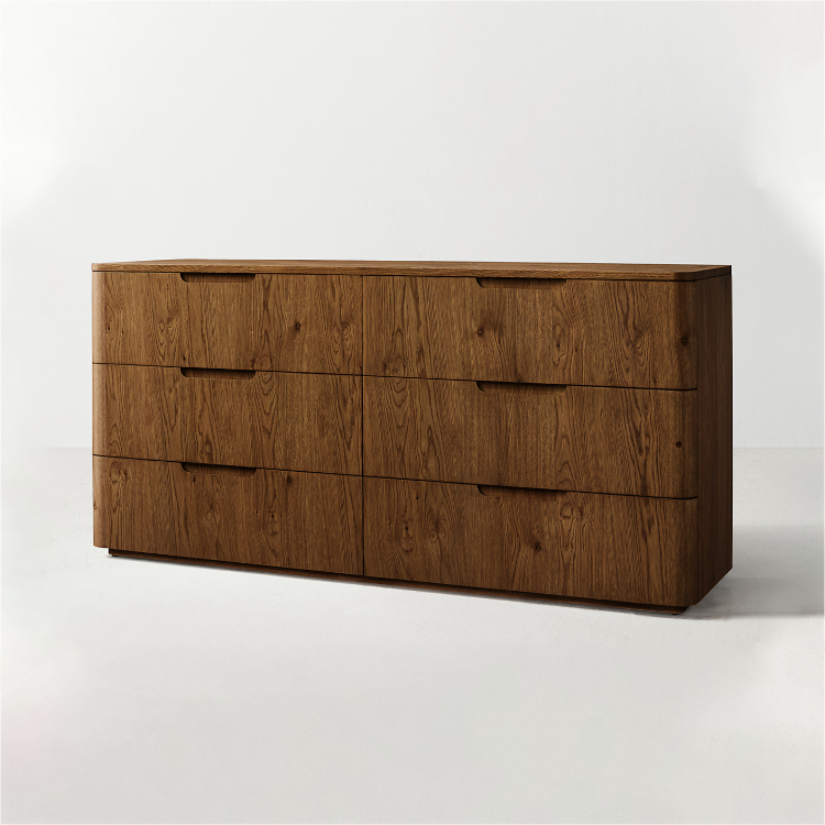 New Style Madero Dresser;Oak Wooden Dresser;Wooden Dresser with 6 Drawers