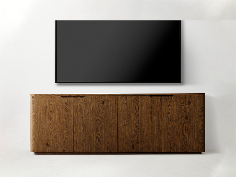 Large Capacity Media Consle TV Side；Oak Wooden Double TV Side；New Style Madero Double TV Side