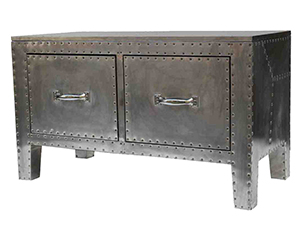 Aluminium Chest Desk with two Drawers