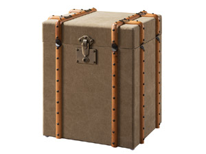 Antique Canvas Side Cabinet