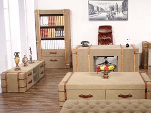 Antique Canvas TV Stand