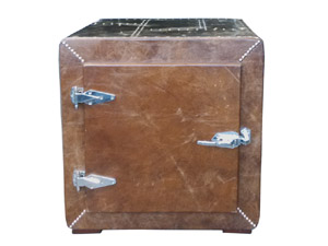 Aviator Back and Vintage Leather Cube Cabinet