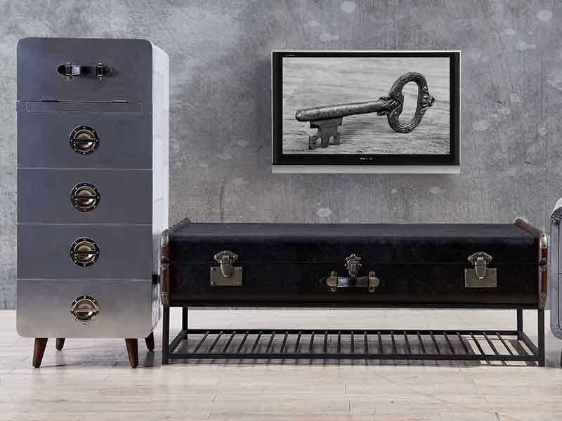 Aviator Cabinet with Three Drawers