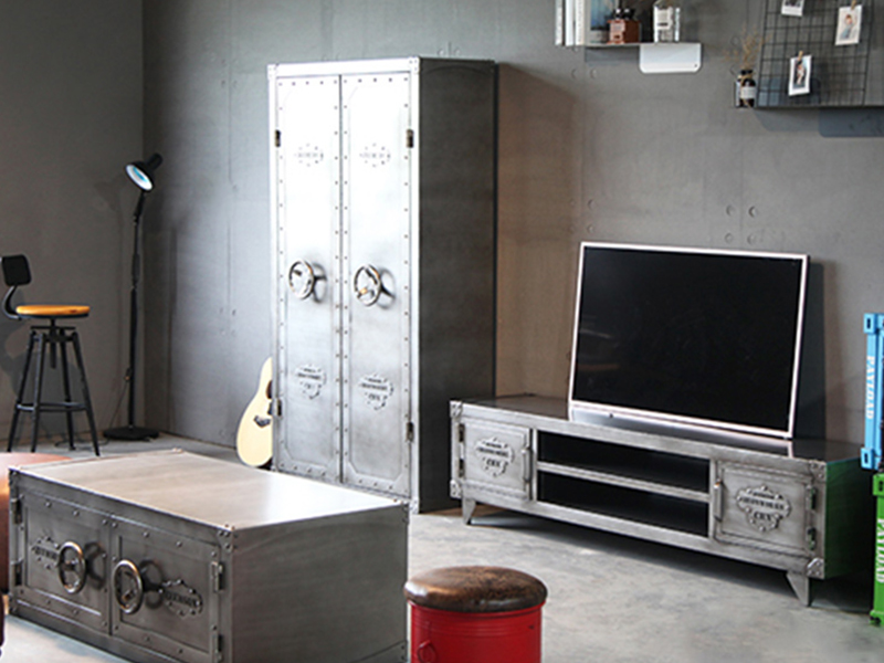 Industrial Vintage Nightstand Bedside Table With Storage Cabinet