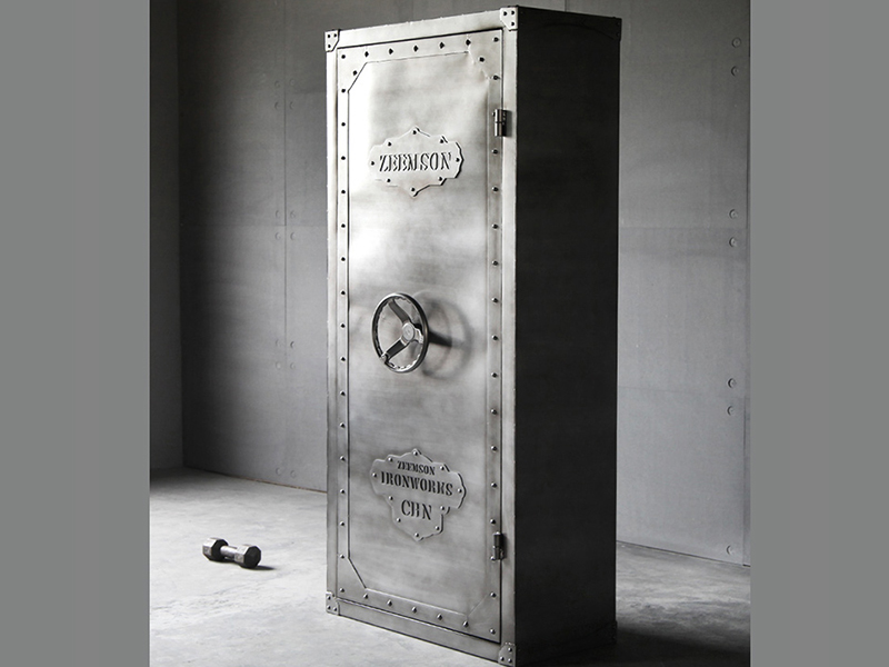 Industrial iron metal distressed rack storage Locker Wardrobe Cabinet