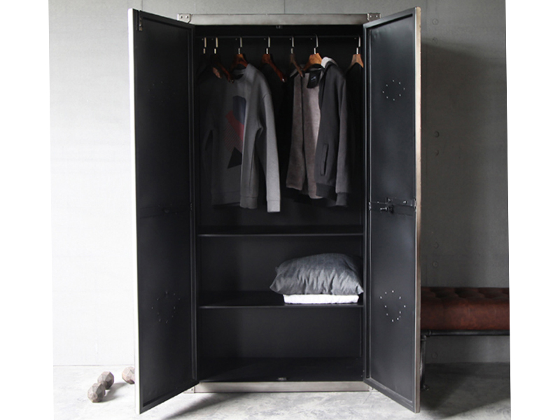 Antique Industrial Style Furniture Wardrobe Cabinet Hight Cabinet With 2 Doors