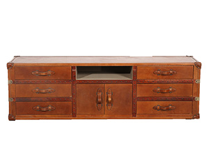 Retro Leather Living Room  TV Stand 