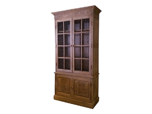 Salvaged Wood Glass Double Door Cabinet