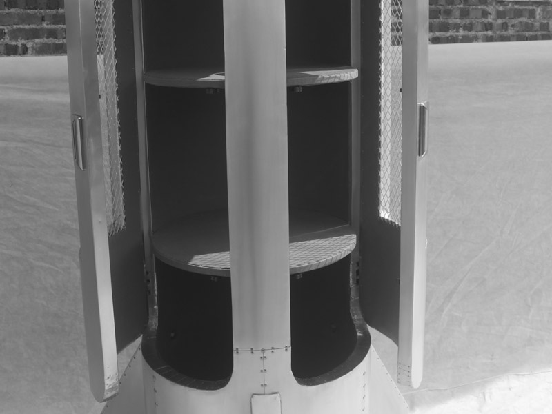 Aluminum Rocket Cabinet With Double Door Creative For Living Room Office Club Decoration