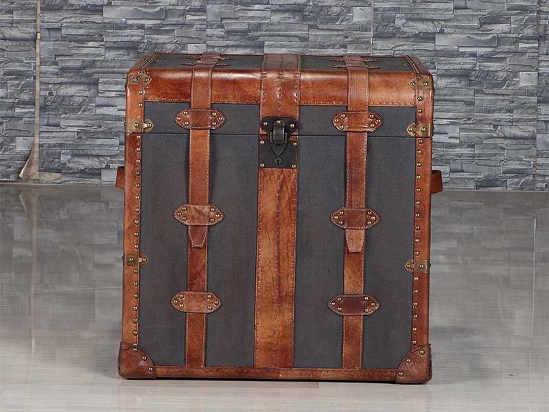 Vintage Blue Canvas Dipper Lamp Table