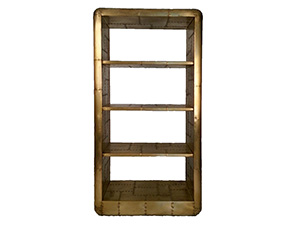 Jet Brass Side Bookcase