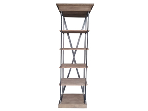 Crafted Iron Frame and Solid Wood Shelving