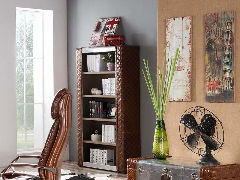 Vintage Leather Aviator Bookshelf