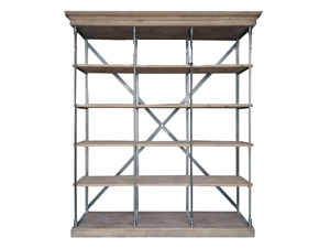 X Back Industrial Dutch Solid Wood Shelving
