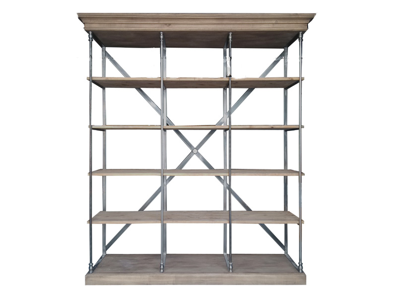 X Back Industrial Dutch Solid Wood Shelving