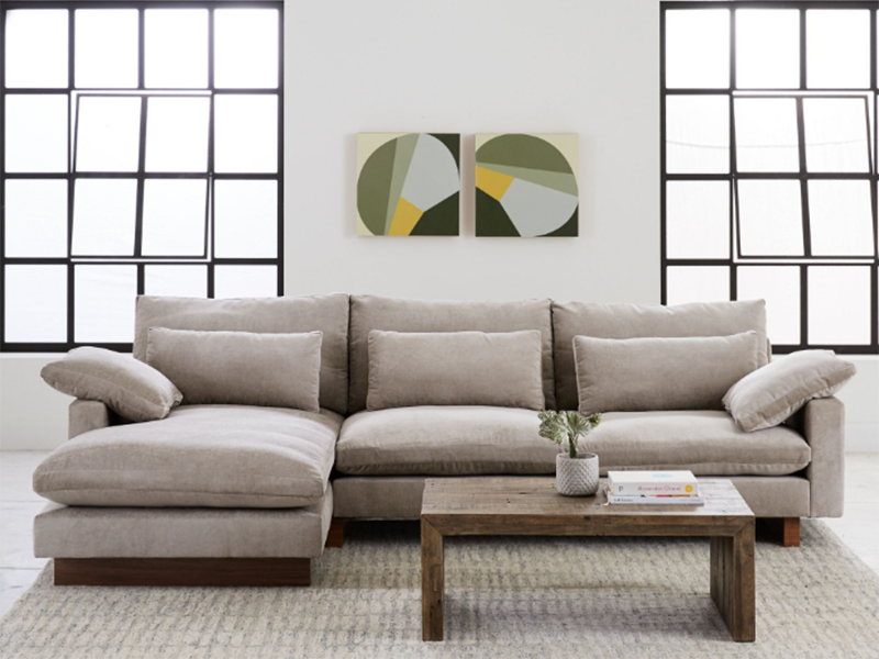Hardwood Frame Sectional Sofa；Soft Living Room Sectional Sofa；Sectional Sofa  With Reversible Cushions