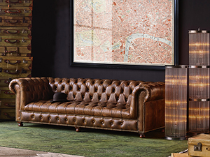 antique style leather sofa Chesterfield Leather Sofa Set  Leather Sofa