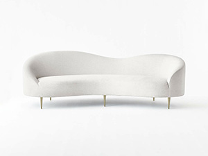 Brace Cream Boucle Living Room Sofa;Solid Pine And Plywood Frame Sofa;Modern Living Room Sofa