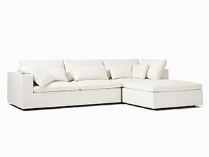 Living Room Sectional Couch Sofa；Laurent 2-Piece Wedge Chaise Boucle Sectional Couch Sofa；Solid Wood Legs Boucle Sectional Couch Sofa