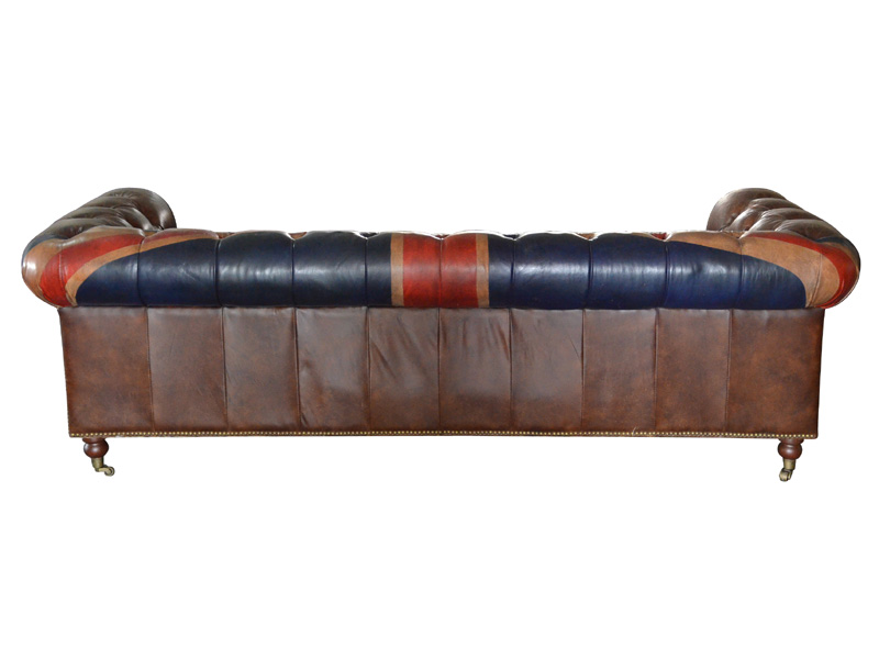 4S Union Jack Chesterfield Sofa with Wheels