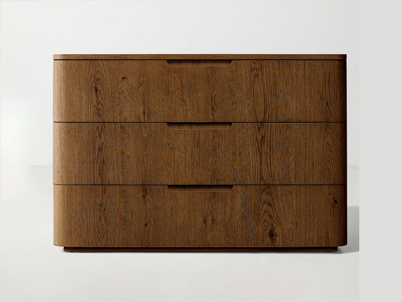 New Style Madero Dresser Oak Wooden Dresser Wooden Dresser with 3 Drawers