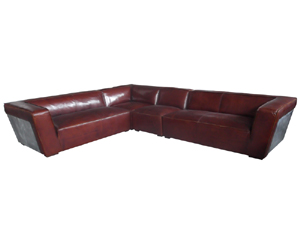 Vintage Leather Aviator Sectional Sofa