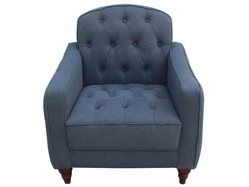 Button Back Linen Fabric Sofa