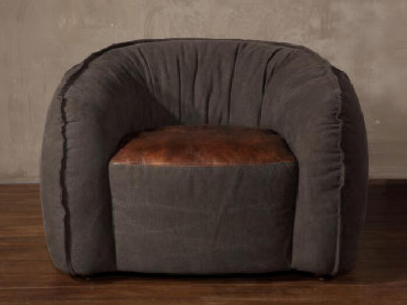 Canvas Fabric Industrial Sofa