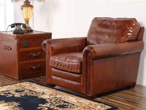 Antique Italian Leather 1S Sofa