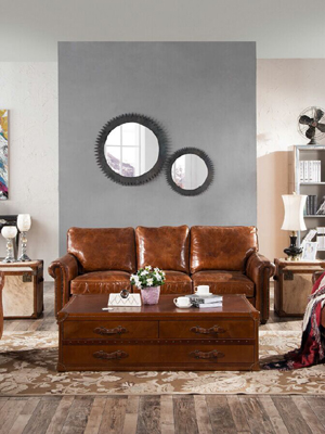 Antique Italian Leather 3S Sofa