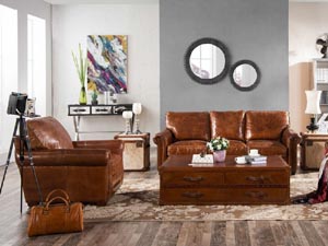 Antique Italian Leather 3S Sofa