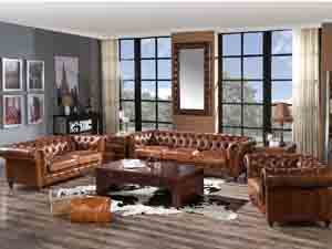 Antique Leather Chesterfield 3S Sofa 