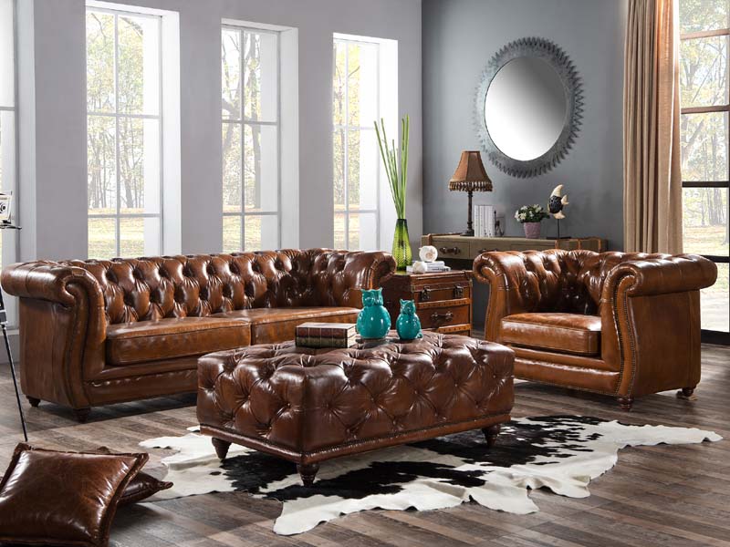 Chesterfield 1S Antique Leather Sofa