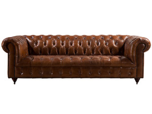 Chesterfield Tan Leather Sofa Set