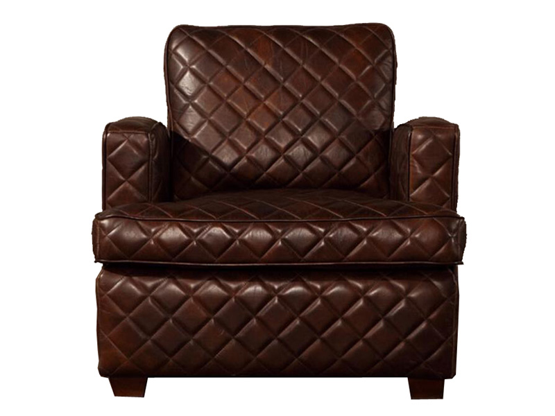 Diamond Back Vintage Leather Sofa Chair