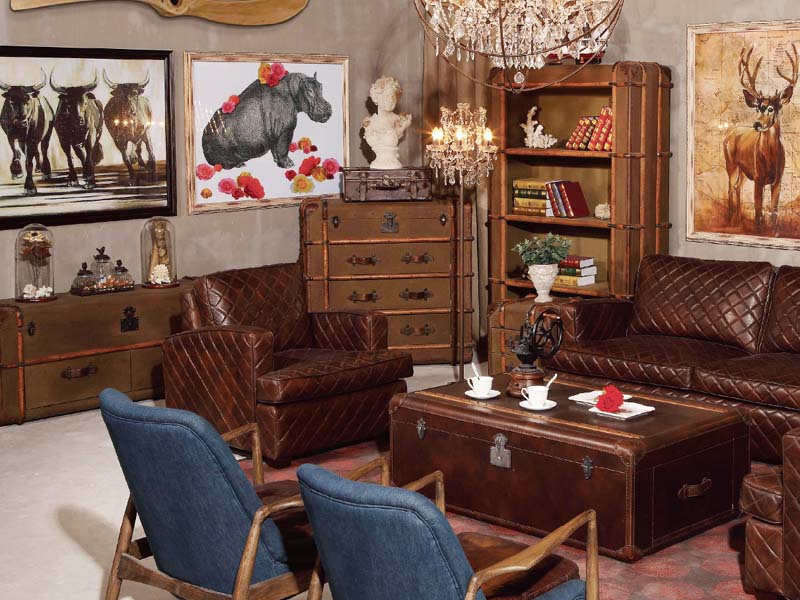 Diamond Back Vintage Leather Sofa Chair