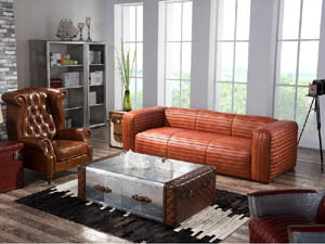 Fulham Vintage Leather Couch Sofa