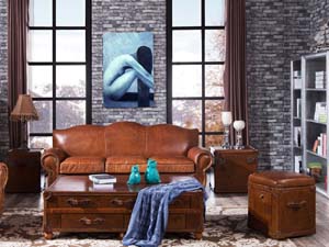 Hand Finished Vintage Leather Club Sofa Set