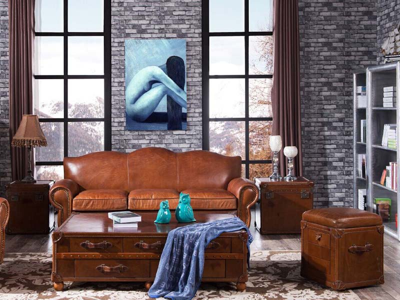 Hand Finished Vintage Leather Club Sofa Set