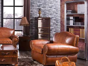 Hand Finished Vintage Leather Club Sofa