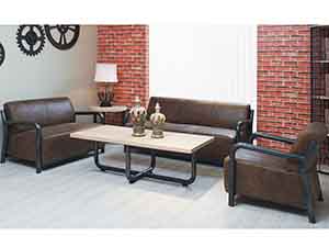 Iron Tube Antique Leather Sofa