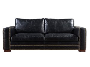 Riveted Tailored Lines Antique Leather Sofa Set