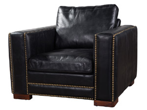 Riveted Tailored Lines Antique Leather Sofa